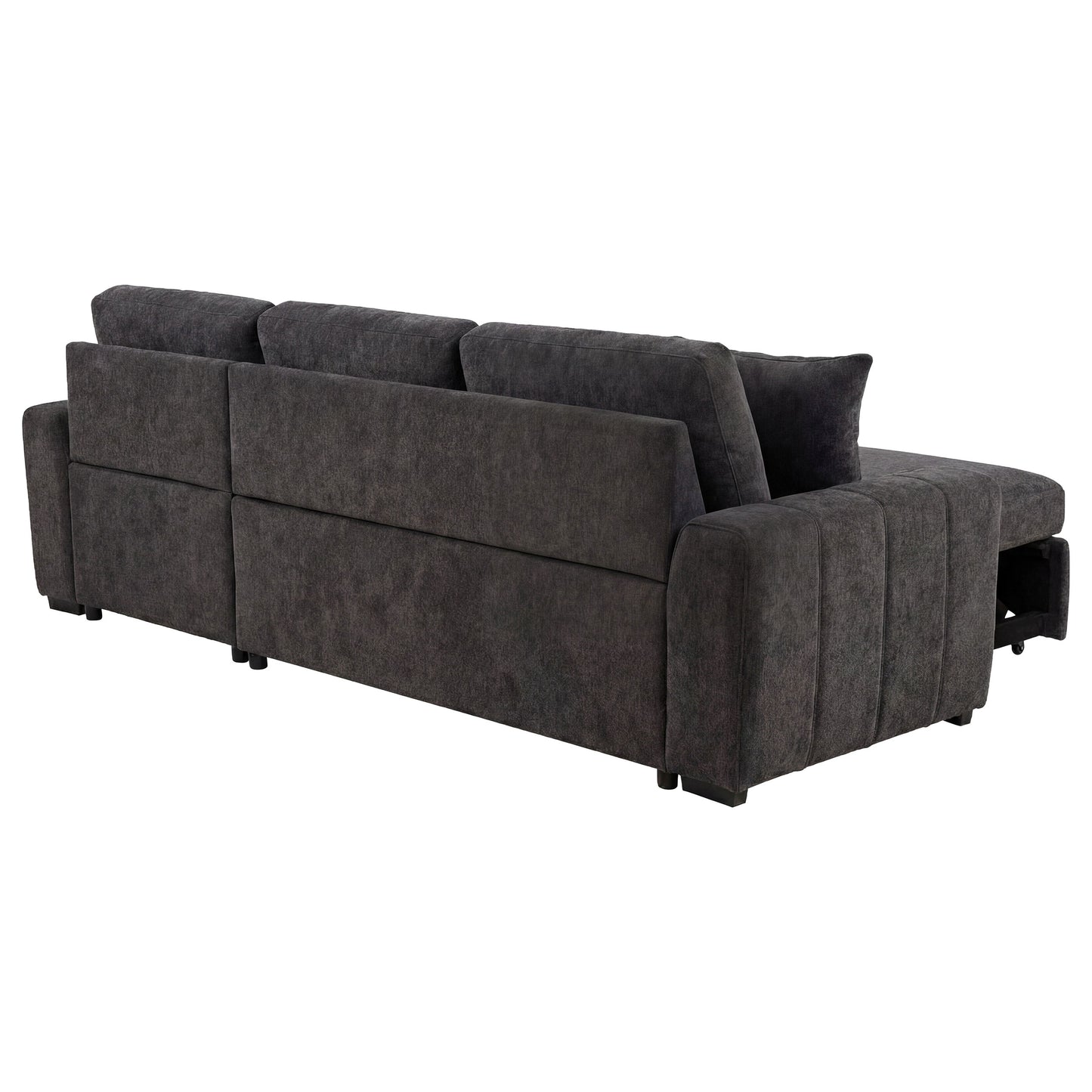 Pastrana Upholstered Sleeper Sectional Sofa RAF Chaise Grey