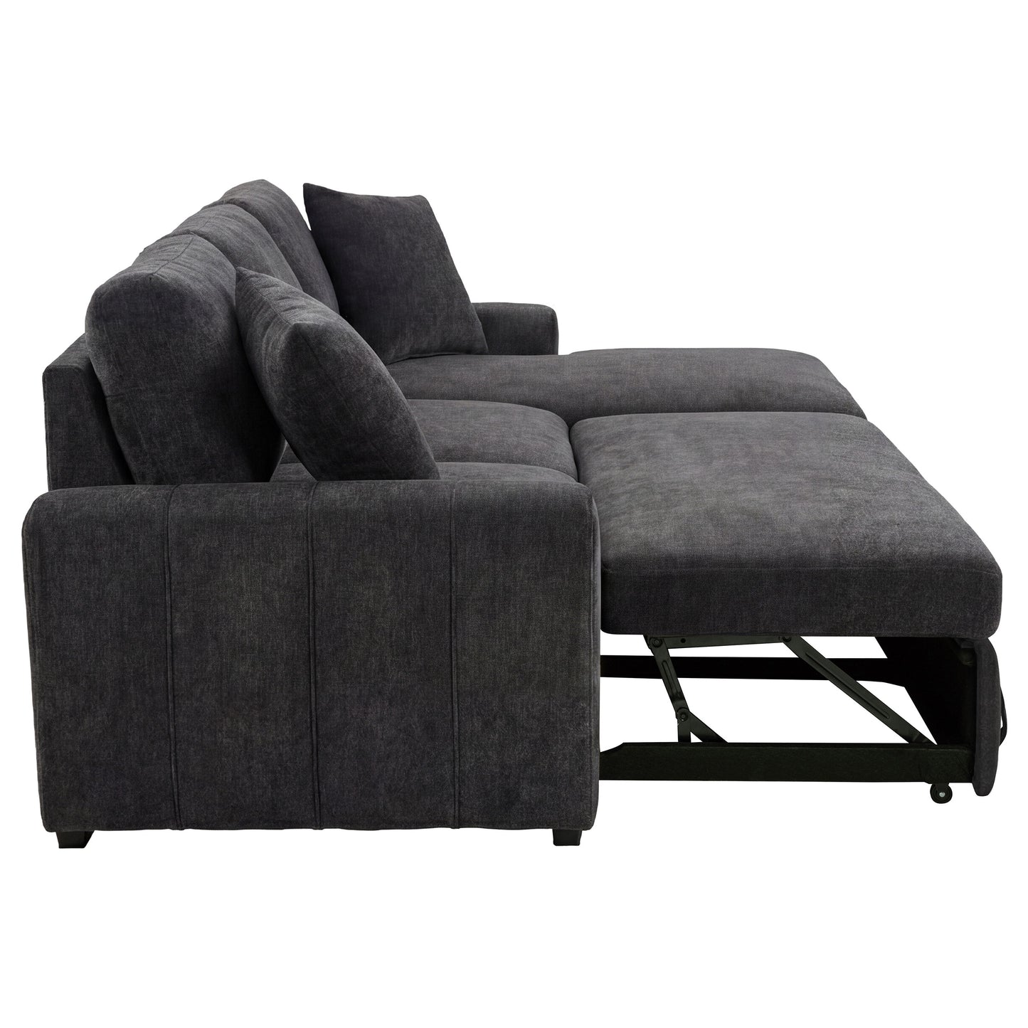 Pastrana Upholstered Sleeper Sectional Sofa RAF Chaise Grey