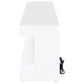 Mallory TV Stand Fireplace Console Bluetooth Speaker White High Gloss