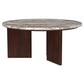 Jenna 2-piece Round Marble Top Coffee Table Set Brown