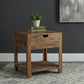 Esther 1-drawer Solid Wood Side End Table Natural Sheesham