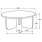 Jenna 2-piece Round Marble Top Coffee Table Set Brown