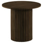 Hamlyn 2-piece Round Fluted Coffee and End Table Set Walnut