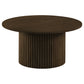 Hamlyn 2-piece Round Fluted Coffee and End Table Set Walnut