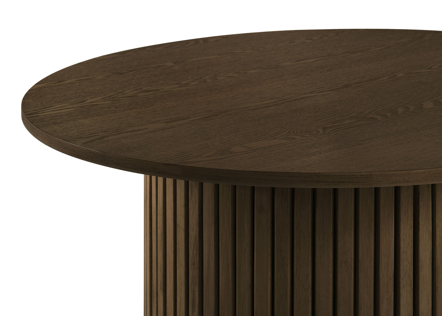 Hamlyn 2-piece Round Fluted Coffee and End Table Set Walnut