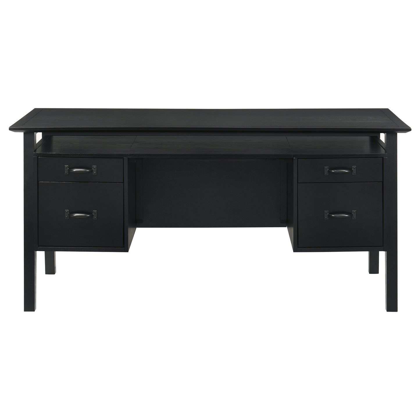 Goodson 64-inch 4-Drawer Double Pedestal Computer Desk Black