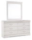 Anarasia Queen Sleigh Bed with Mirrored Dresser, Chest and Nightstand