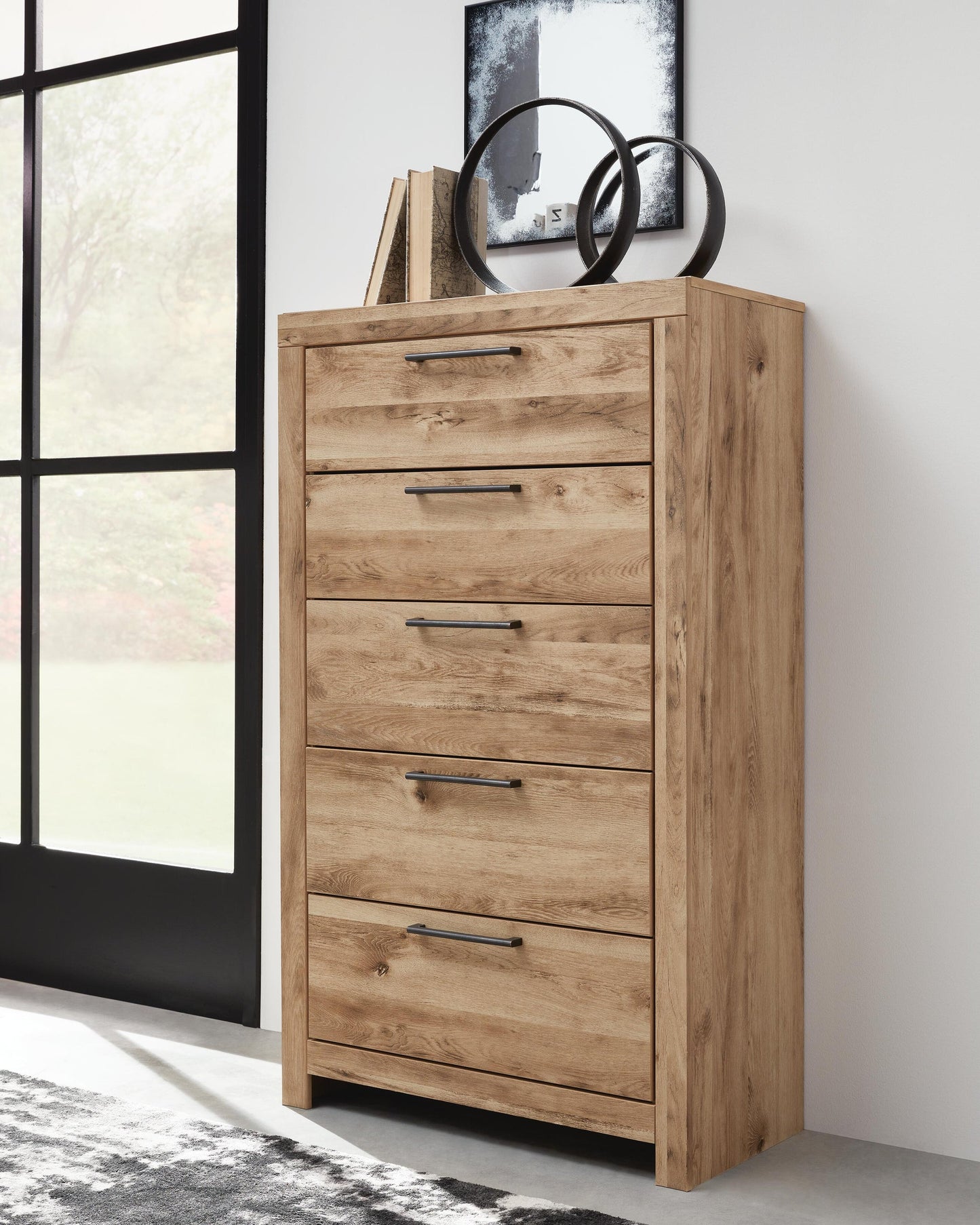 Hyanna Full Panel Bed, Dresser, Mirror, Chest and Nightstand