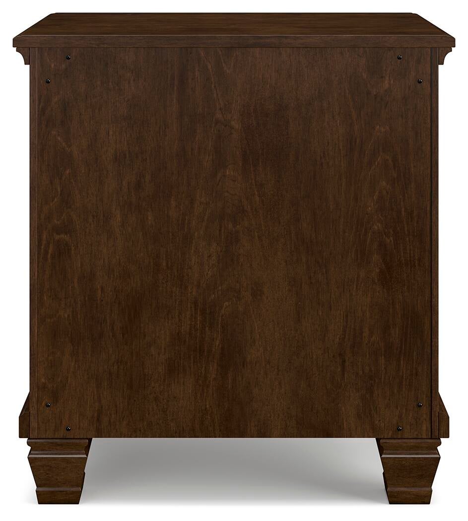 Danabrin California King Panel Bed with Mirrored Dresser and Nightstand