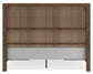 Cabalynn California King Panel Bed with Storage with Mirrored Dresser