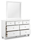 Fortman Full Panel Bed with Mirrored Dresser, Chest and Nightstand