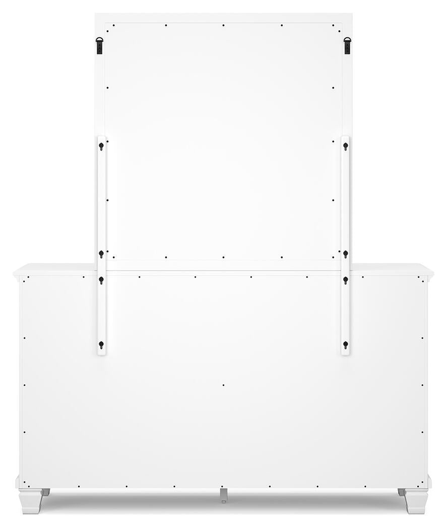 Fortman Full Panel Bed with Mirrored Dresser, Chest and Nightstand