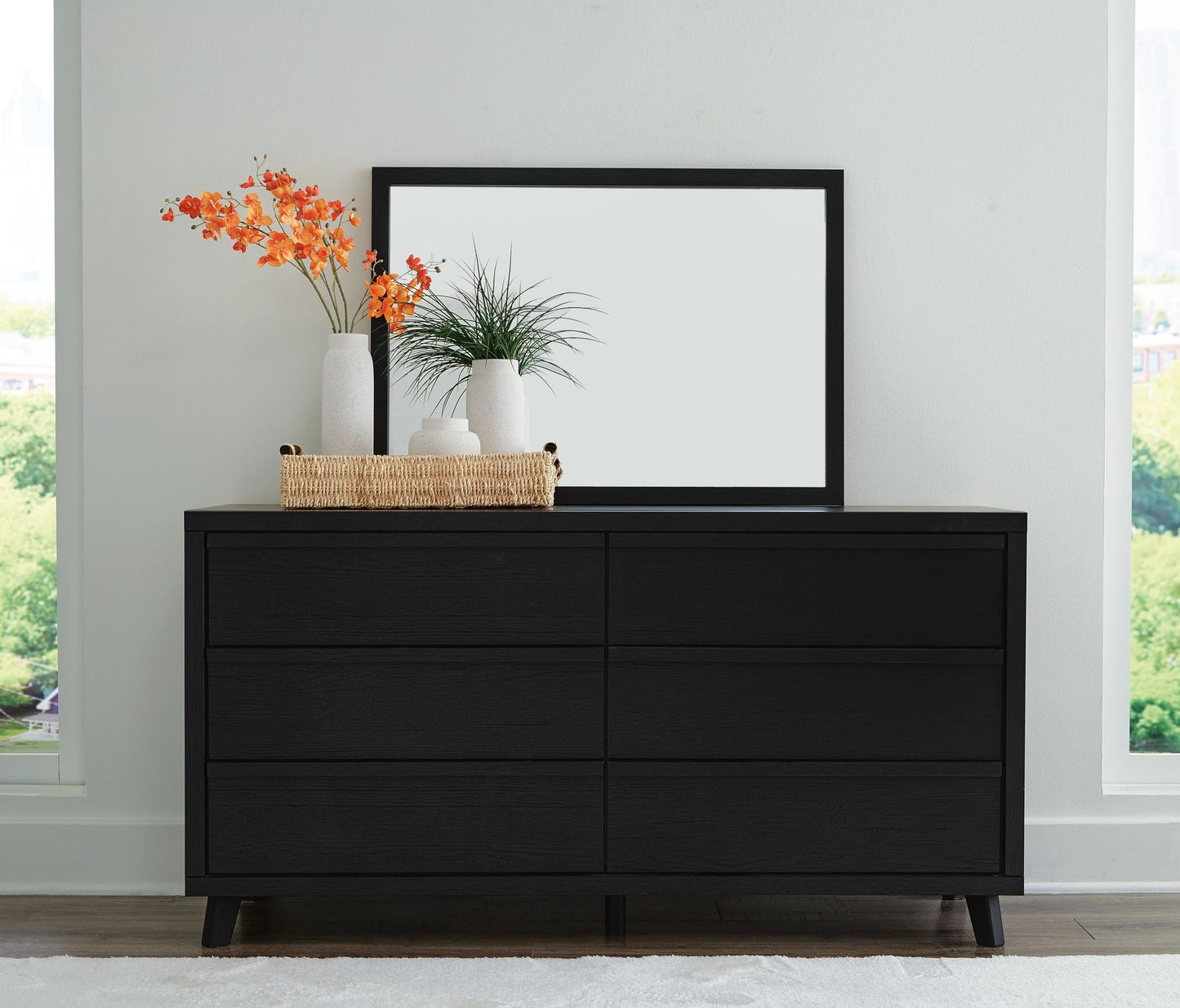 Danziar Queen Panel Headboard, Dresser, Mirror, Chest and Nightstand
