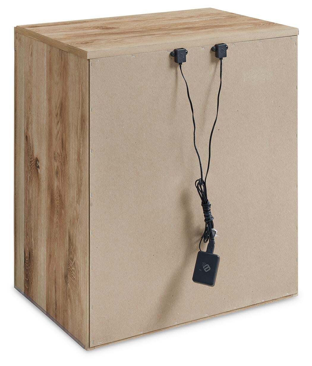Hyanna Queen Panel Storage Bed with 1 Under Bed Storage Drawer, Dresser, Mirror and Nightstand