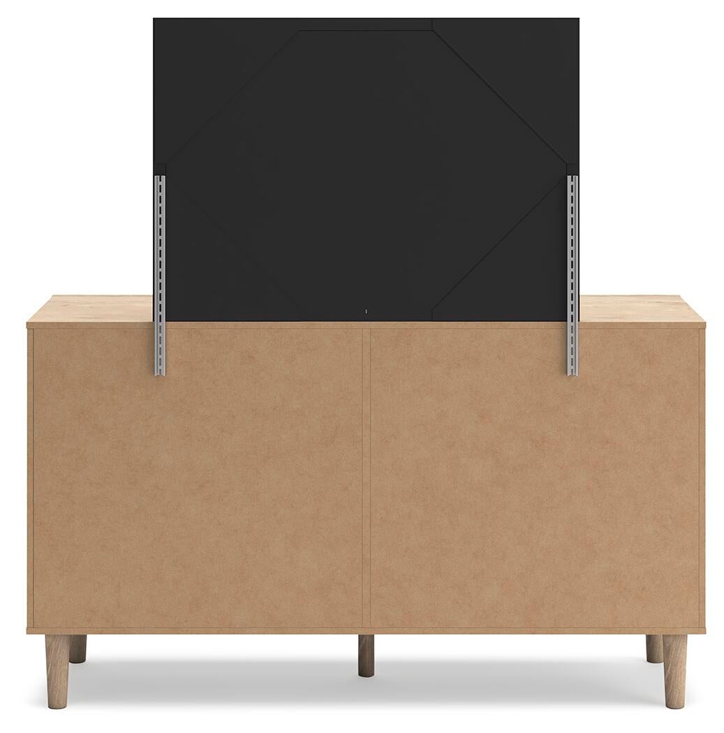 Cielden Full Panel Bed with Mirrored Dresser