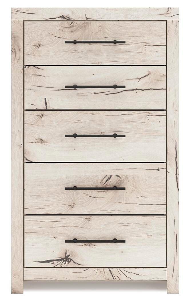 Lawroy King Panel Bed, Dresser, Mirror, Chest and Nightstand