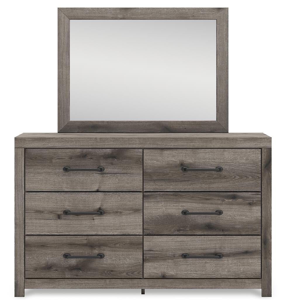 Graystorm Full Panel Storage Bed, Dresser, Mirror, Chest and Nightstand