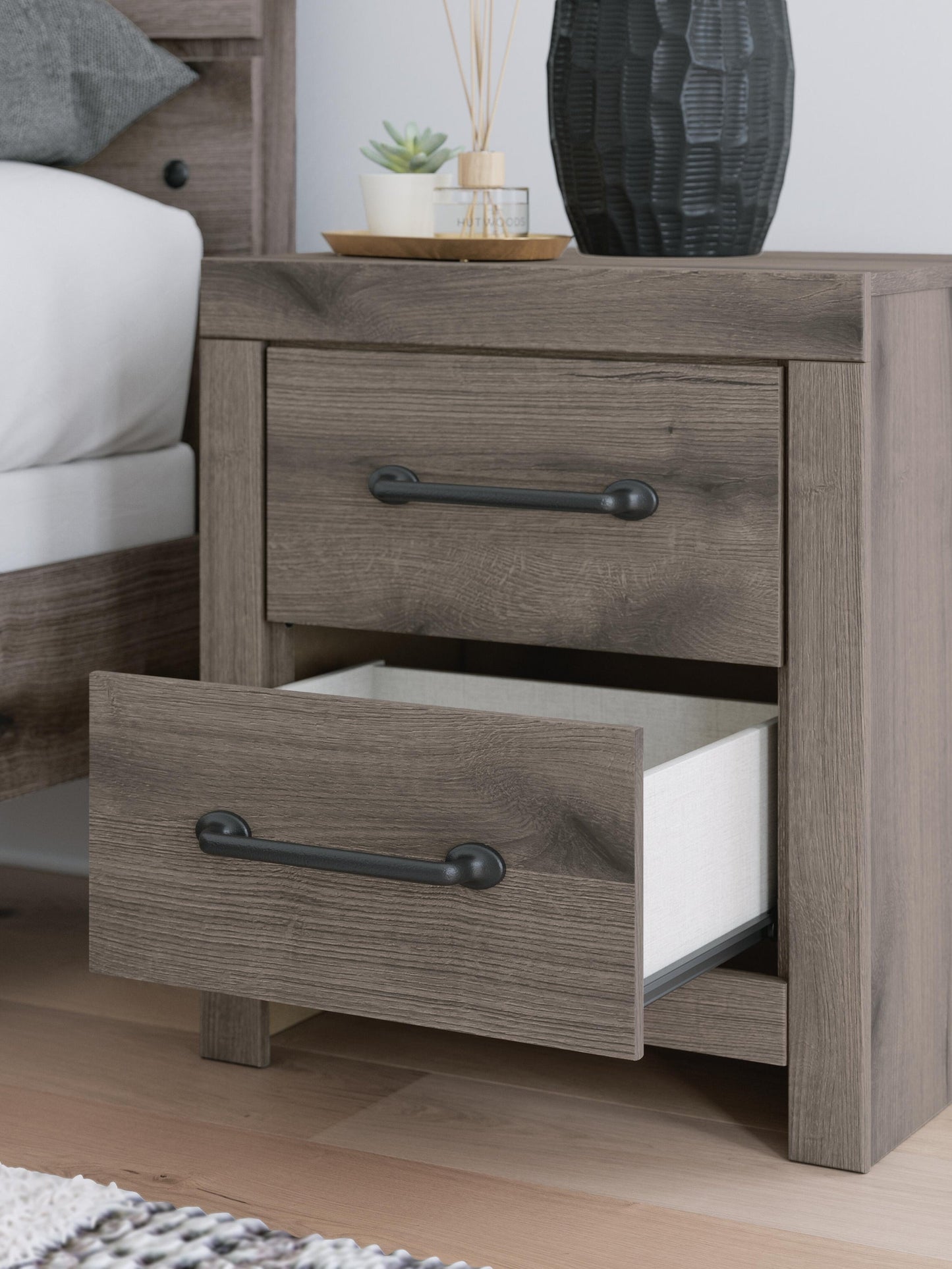 Graystorm Full Panel Storage Bed, Dresser, Mirror, Chest and Nightstand