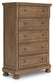 Feddinger Queen Panel Bed with Mirrored Dresser, Chest and Nightstand