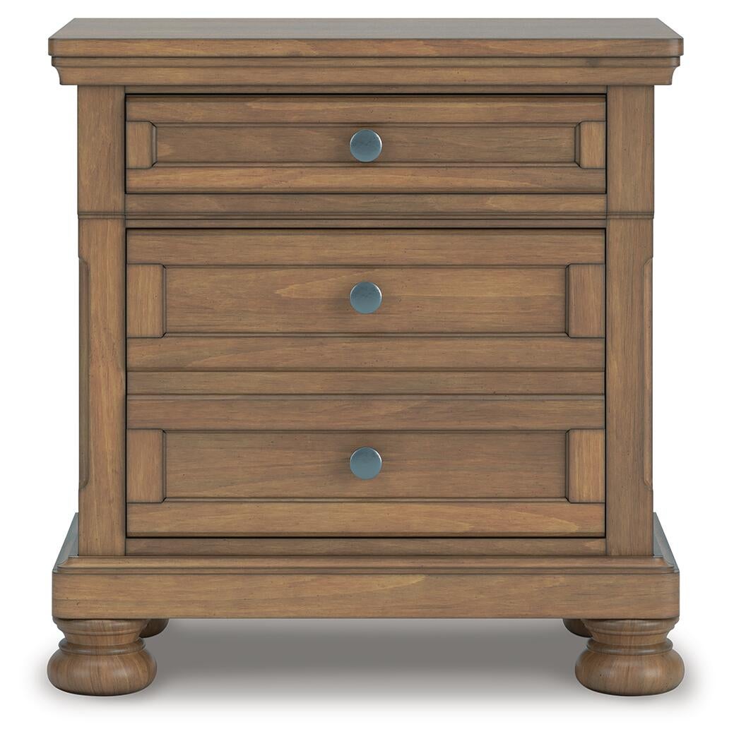 Feddinger Queen Panel Bed with Mirrored Dresser, Chest and Nightstand