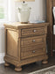Vandenmore California King Storage Sleigh Bed with Mirrored Dresser and Nightstand