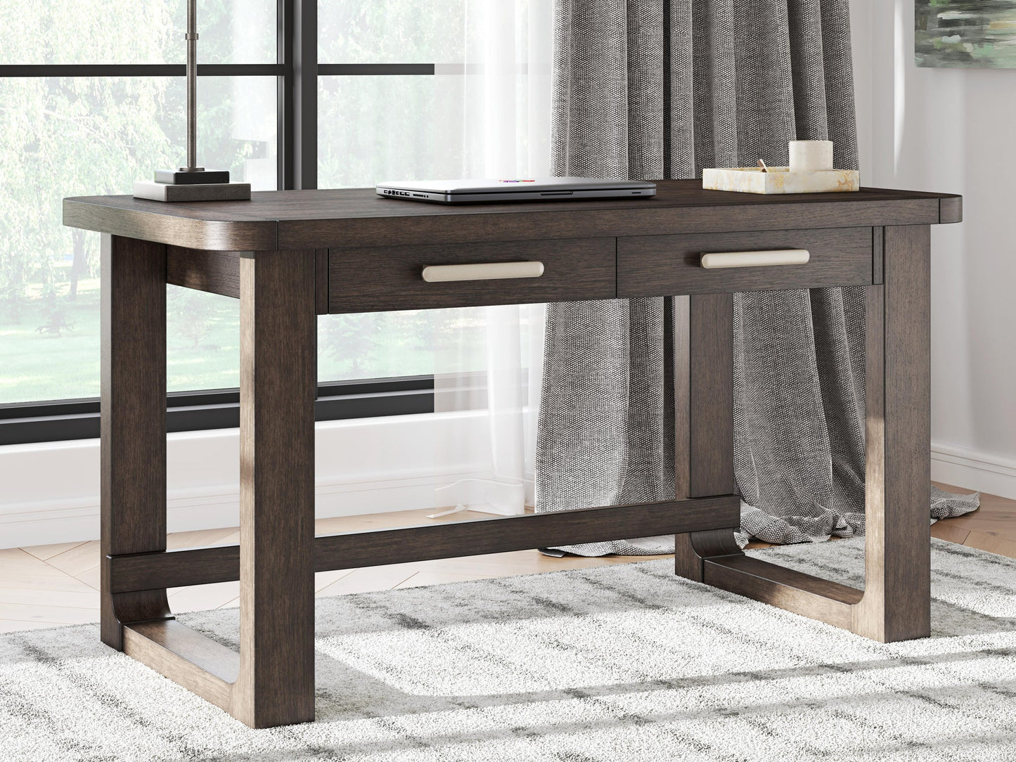 Breckington Home Office Desk with Chair and Storage