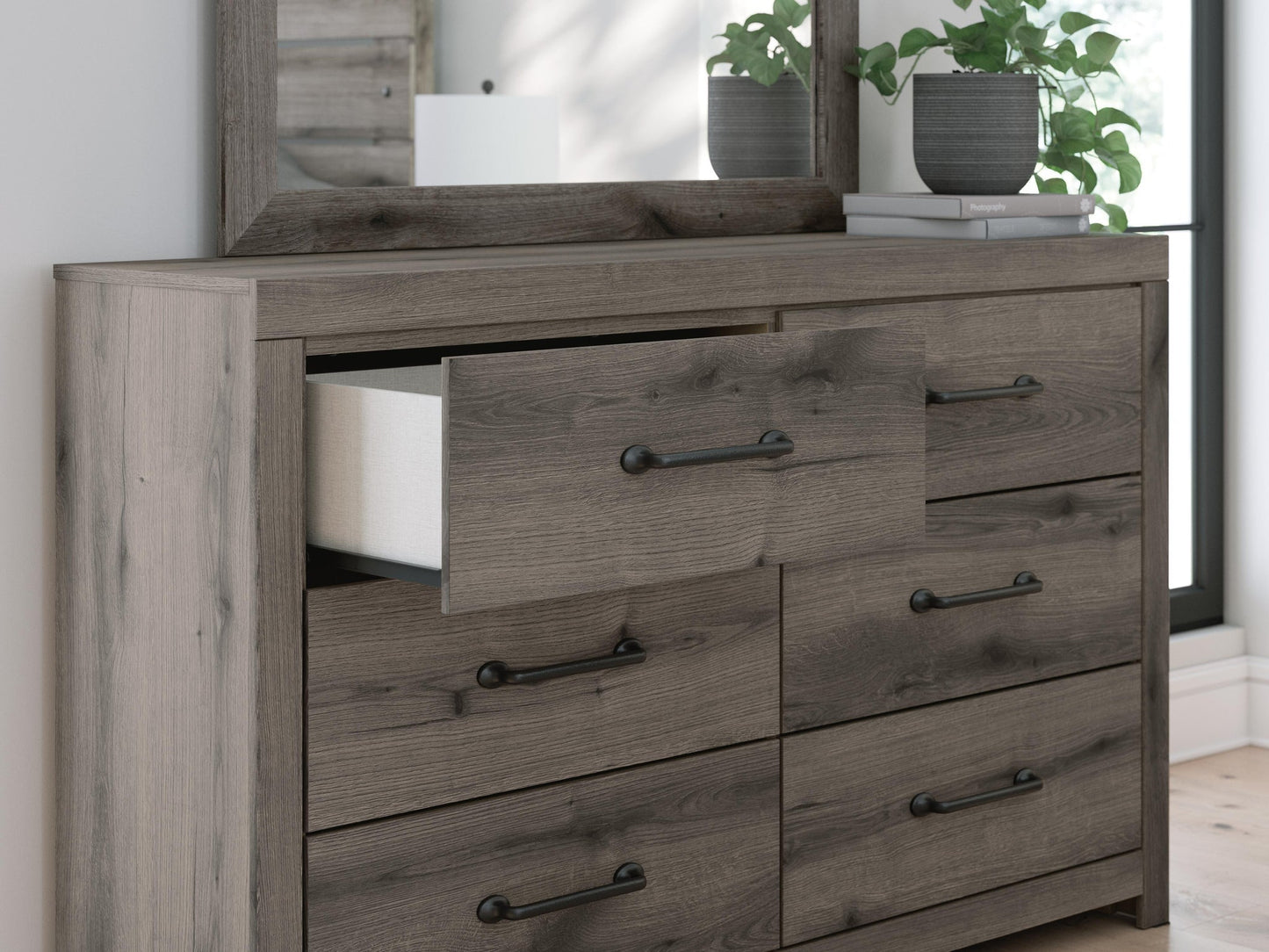 Graystorm Full Panel Bed, Dresser and Mirror