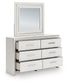 Birmonton Queen Upholstered Panel Platform Bed, Dresser and Mirror