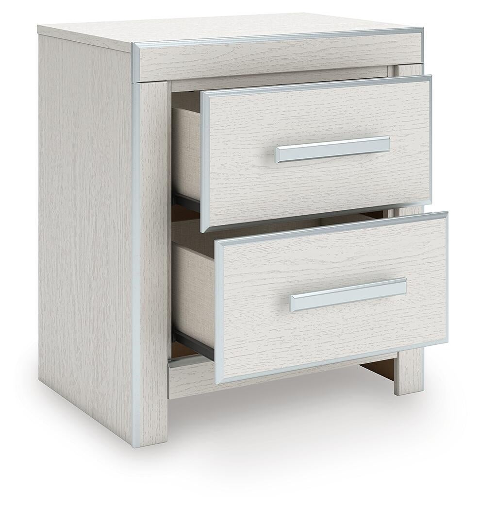 Birmonton King Upholstered Bed, Dresser, Mirror and Nightstand