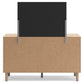 Cielden California King Upholstered Bed with Roll Slats, Dresser, Mirror, Chest and Nightstand