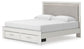 Zuraleus King Upholstered Panel Platform Storage Bed, Dresser and Mirror