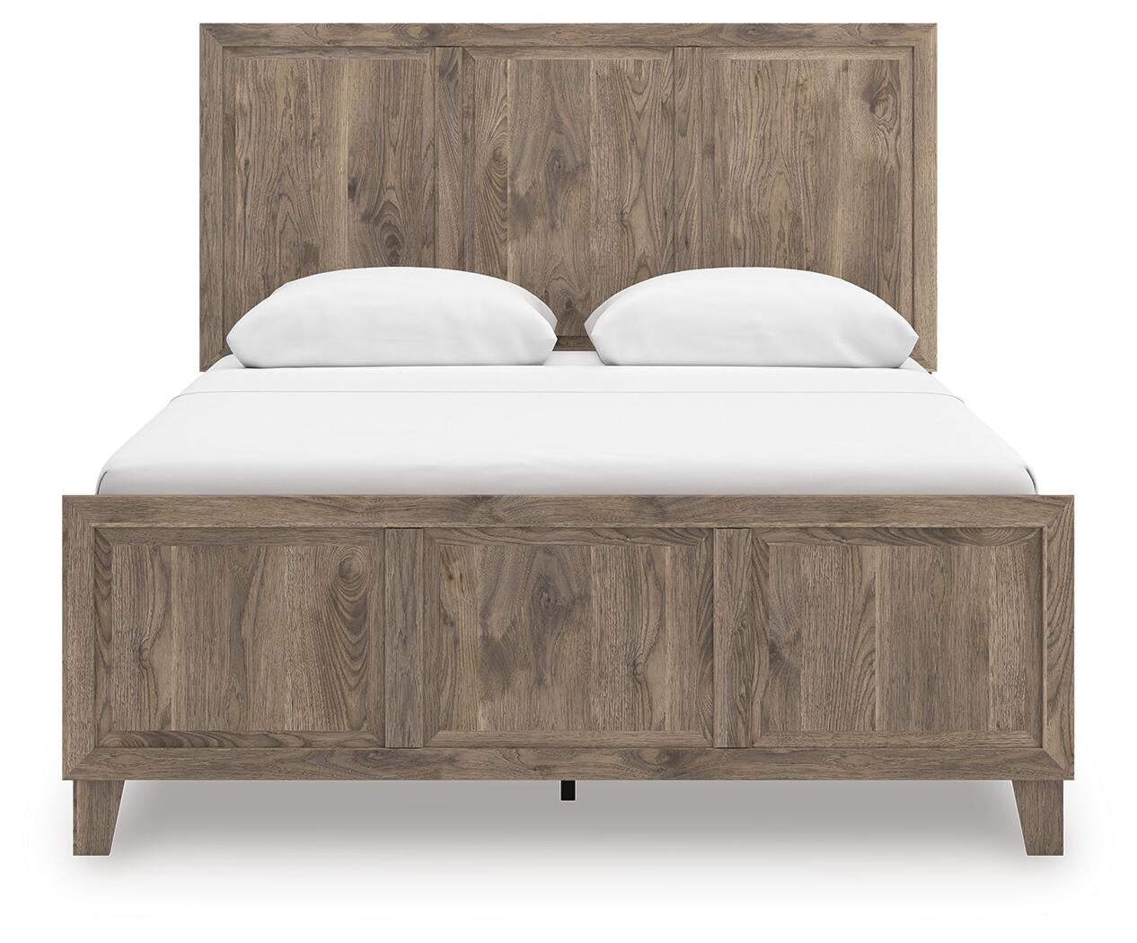 Rusticott Queen Panel Bed with Mirrored Dresser