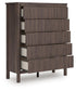 Cadmori Full Upholstered Panel Bed, Dresser and Mirror