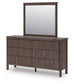 Pamytta King Upholstered Panel Bed, Dresser and Mirror
