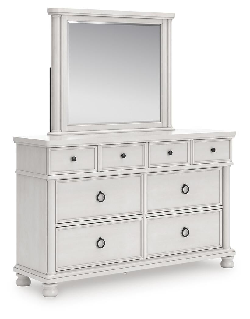 Rowlenstown King Poster Bed, Dresser, Mirror and Nightstand