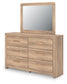 Hollymount King Upholstered Panel Bed, Dresser, Mirror and Nightstand
