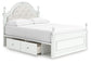 Kozlani Full Upholstered Panel Storage Bed, Dresser and Mirror