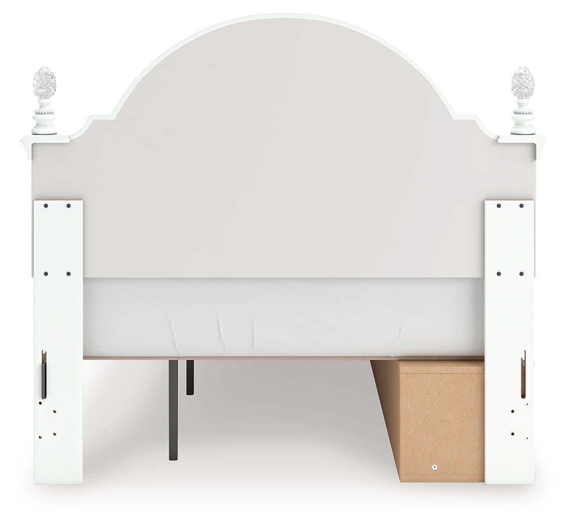 Kozlani Full Upholstered Panel Storage Bed, Dresser and Mirror