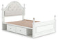 Kozlani Full Upholstered Panel Storage Bed, Dresser and Mirror
