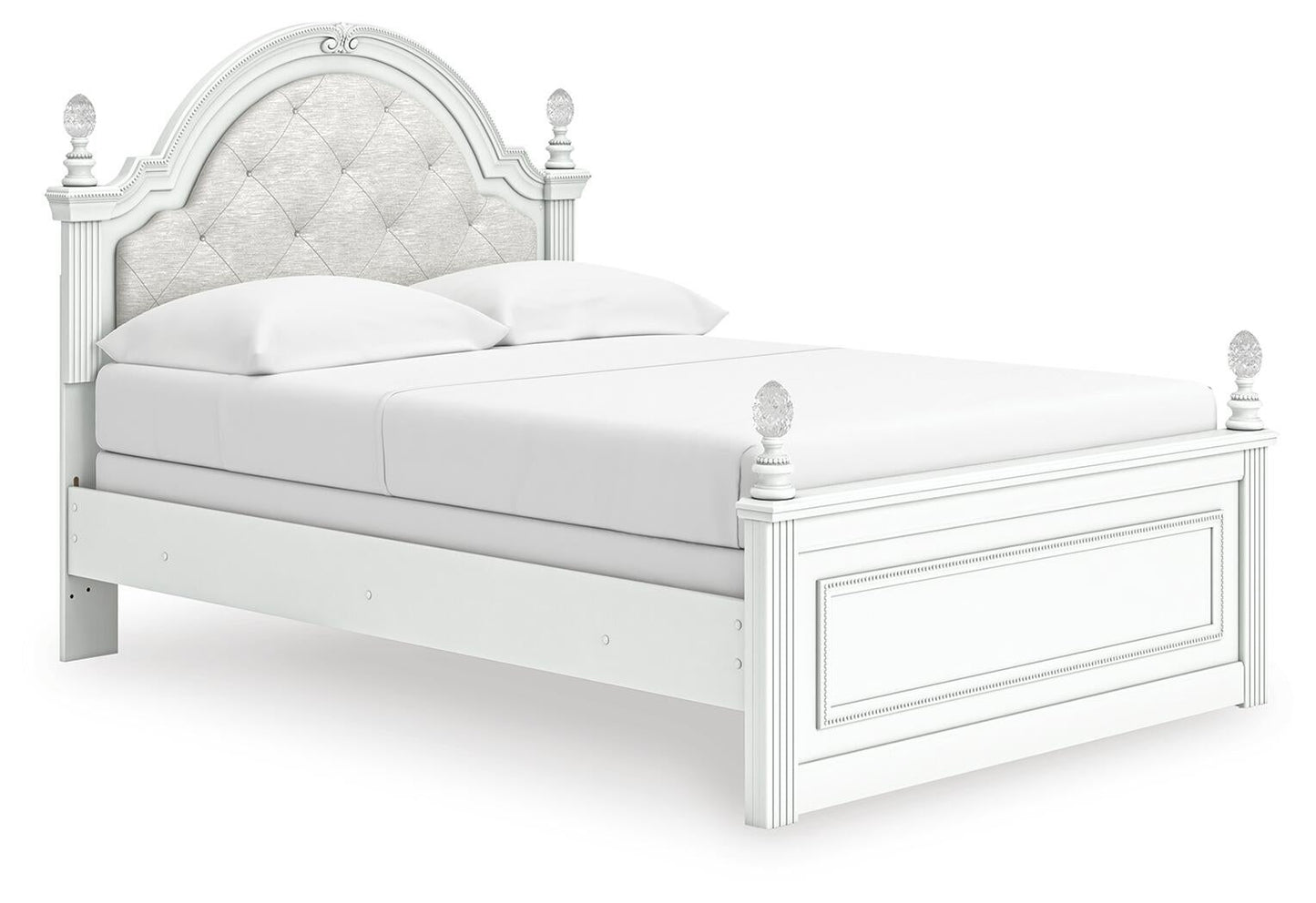 Kozlani Full Upholstered Panel Bed, Dresser, Mirror and Nightstand