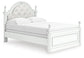 Kozlani Full Upholstered Panel Bed, Dresser, Mirror and Nightstand