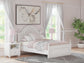 Kozlani Full Upholstered Panel Bed, Dresser, Mirror and Nightstand