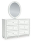 Maylilly Twin Upholstered Panel Bed, Dresser, Mirror and Nightstand