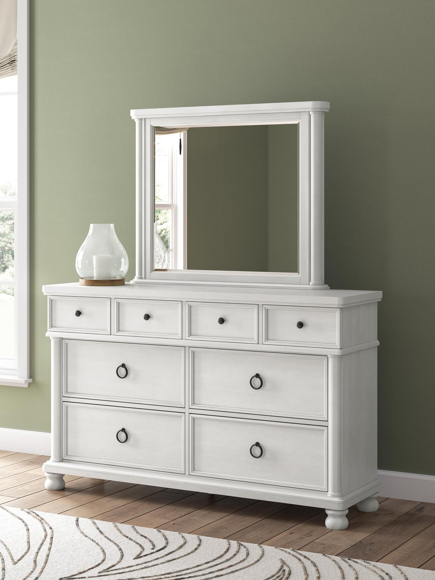 Rowlenstown Queen Poster Bed, Dresser, Mirror and Nightstand
