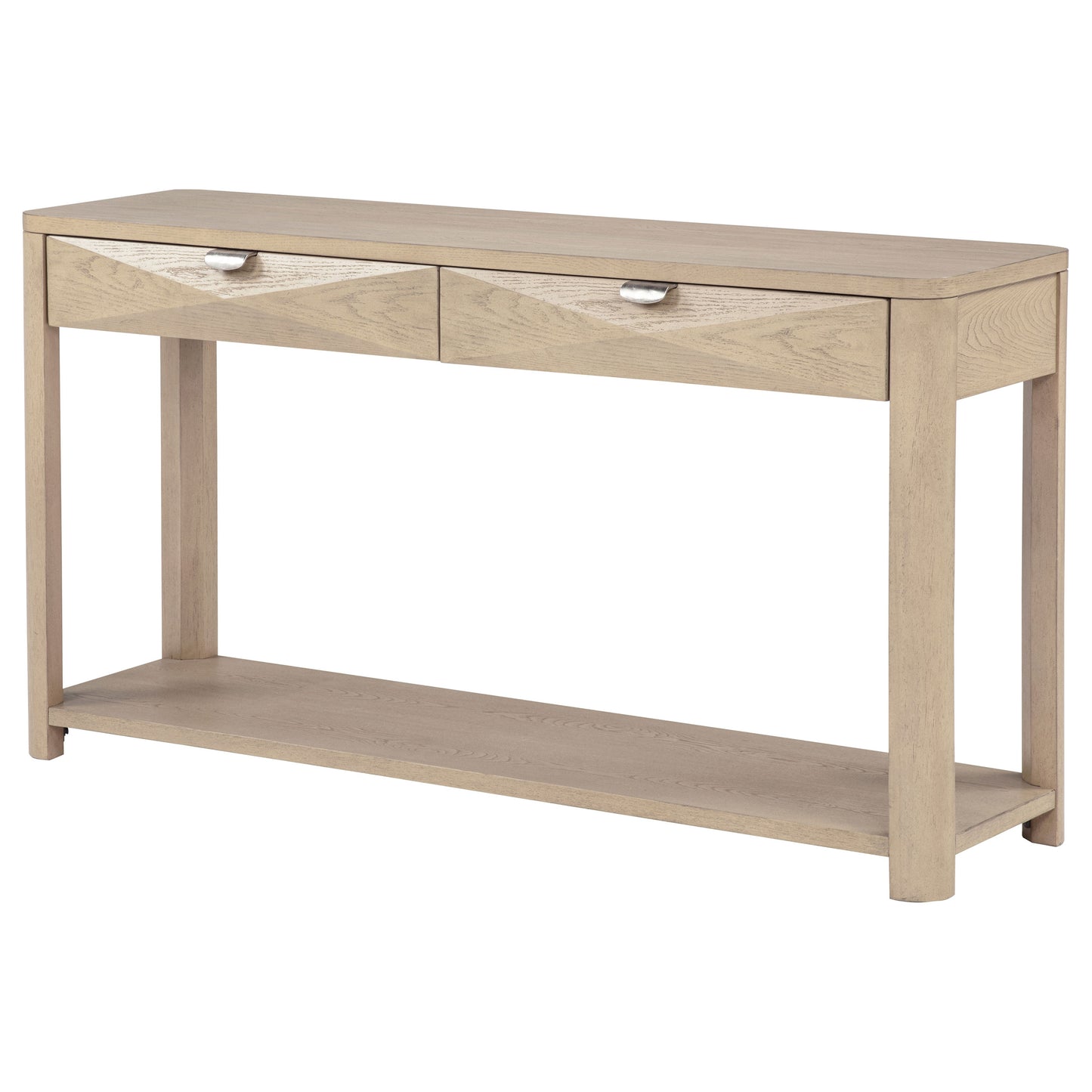 Marcelo Sofa Console Table with 2 Drawers and Shelf Light Elm