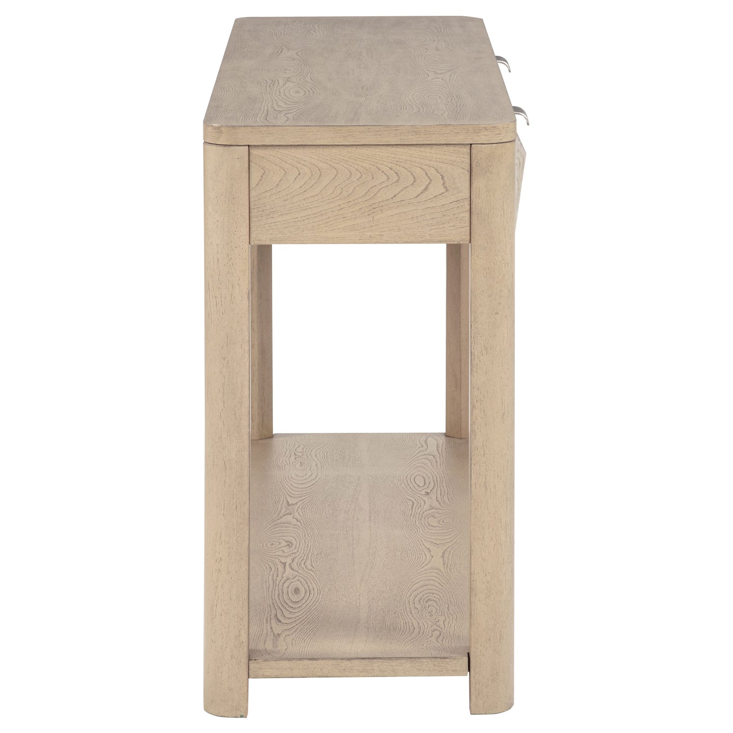 Marcelo Sofa Console Table with 2 Drawers and Shelf Light Elm