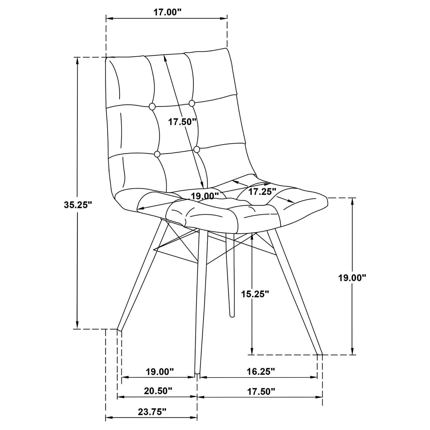 Aiken Fabric Upholstered Dining Side Chair Saddle Forest Green (Set of 4)