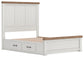 Savonport Queen Panel Bed with Storage, Dresser and Mirror