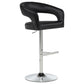 Travia Leatherette Upholstered Adjustable Bar Stool Black