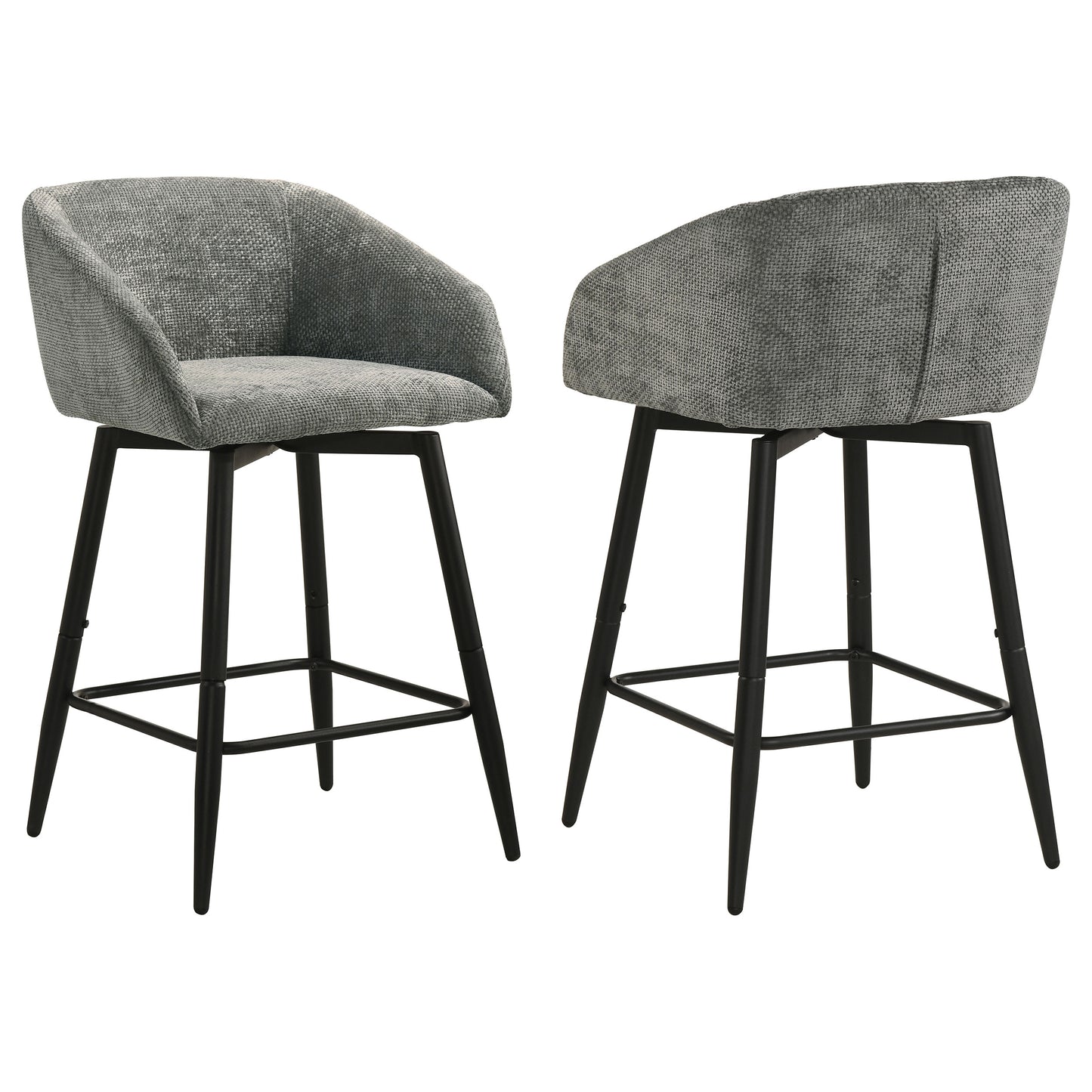 Rainer Fabric Upholstered Swivel Counter Height Chair Charcoal (Set of 2)